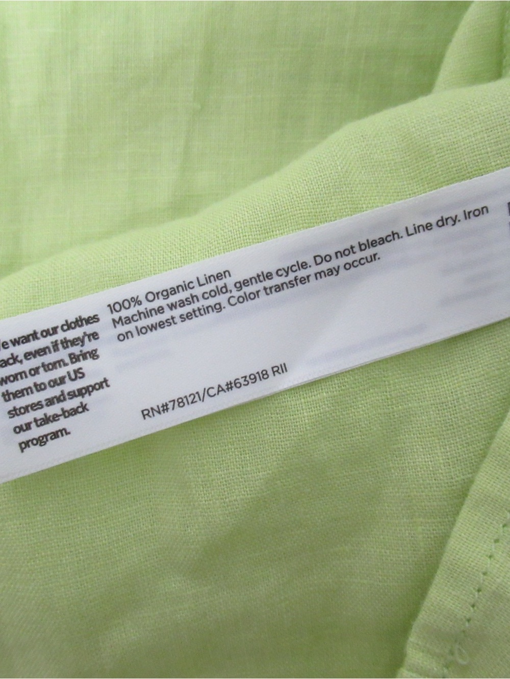 EILEEN FISHER Organic-Linen Square-Neck Dress Honeydew Size Large - Picture 11 of 17